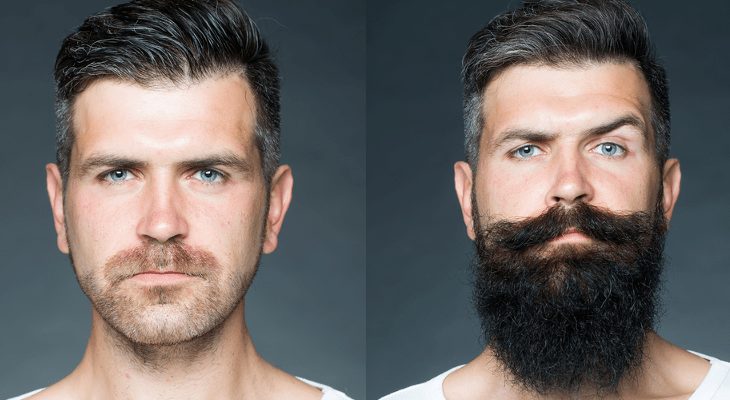 homem com barba e sem barba diferença